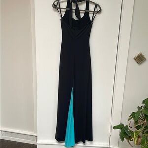Nicole Miller Halter Maxi Dress, back contrast insert